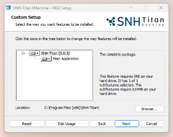 Standard-Einstellungen bei der SNH-Titan Installation